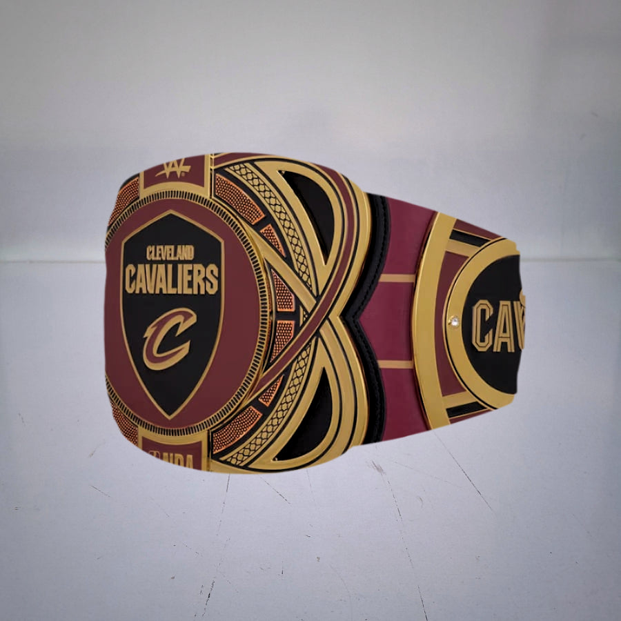 Stylish Cleveland Cavaliers WWE NBA Belt perfect for display or wear.
